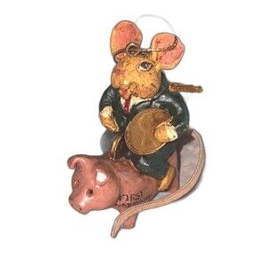 Christmas Ornament Kurt Andler"s Hole in Wall Gang Mouse Riding Pig